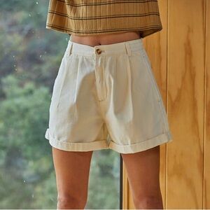 By Together Women's Cream Small 100% Cotton Bermudas Shorts